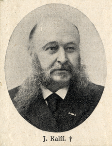 105243 Portret van J. Kalff, geboren 1831, hoofdingenieur van de Maatschappij tot Exploitatie van Staatsspoorwegen te ...